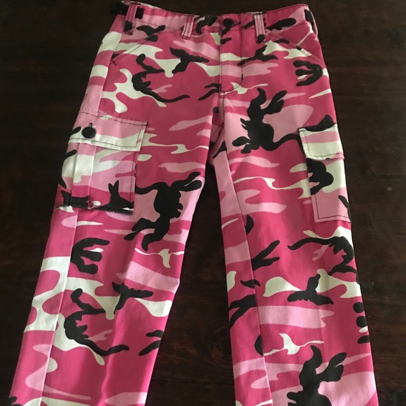kids pink camo pants